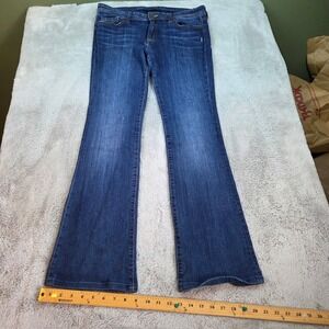 Genetic Denim The Everly Flare Jeans Womens Sz 30 Mid Rise Stretch Blue Denim